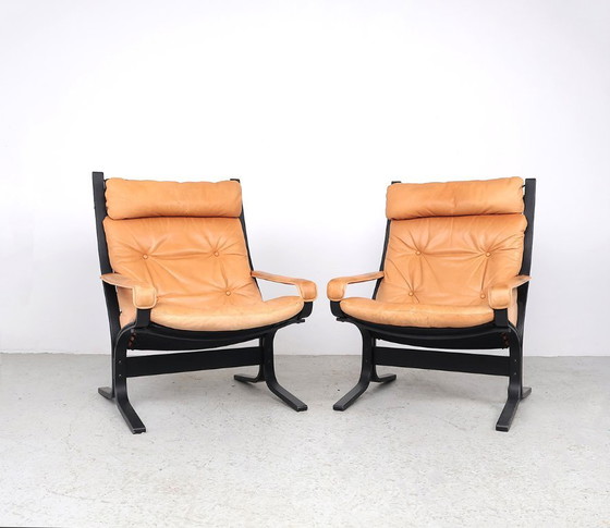Image 1 of Ingmar Relling leather Siesta armchairs, 1970s
