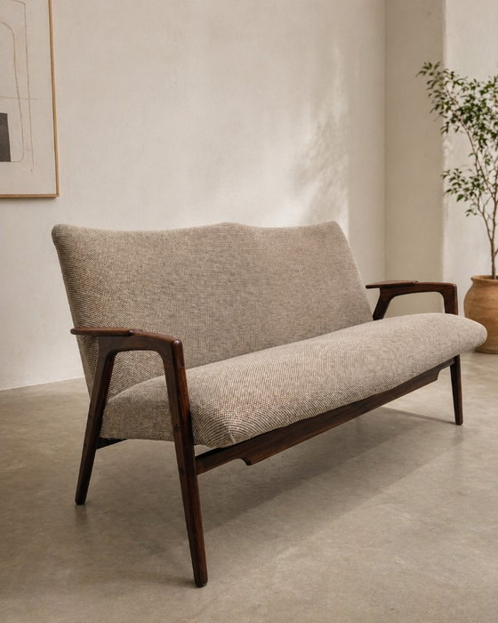 Image 1 of Vintage Scandinavian two-seater sofa in solid teak