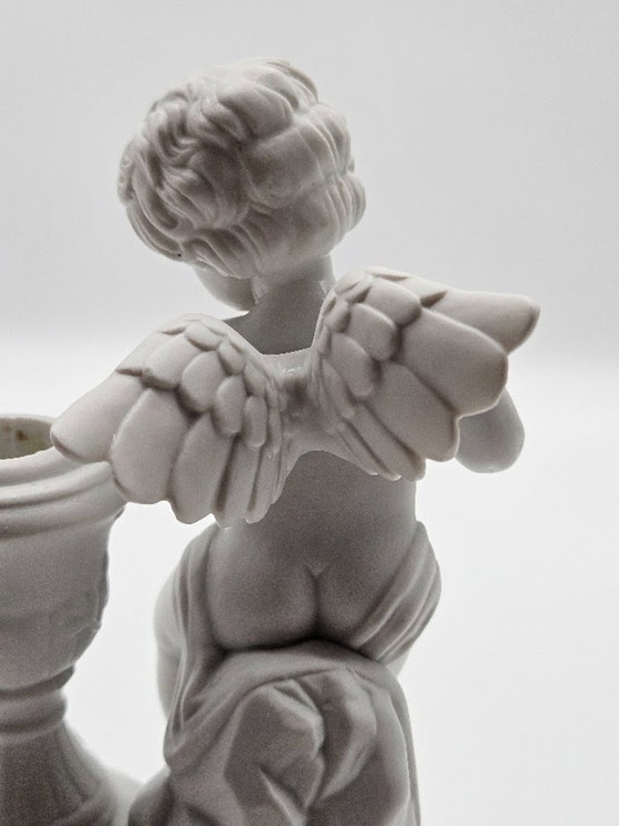 🕯️ Franklin Mint Biskuitporzellan-Kerzenständer „Amorini Di Pompei“ 1987 (Gianni Benvenuti) (photo 8 of 11)