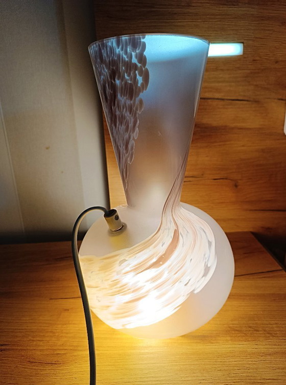 Image 1 of MURANO Vintage Pink Swirl Glass Table Lamp - Mid-Century - Made in Italy - Perfect