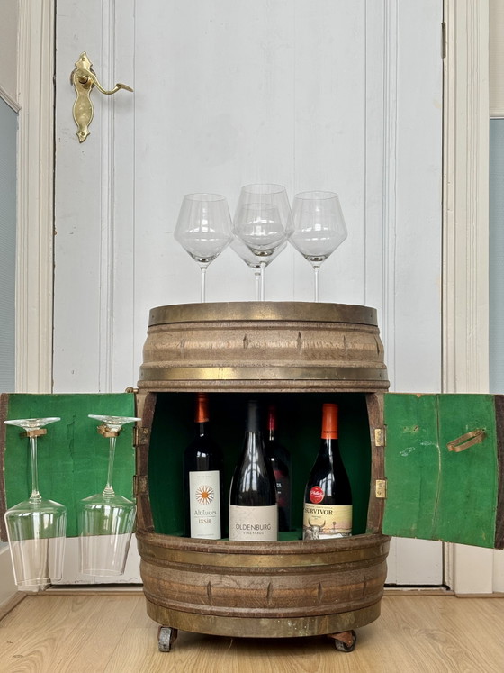 Image 1 of Antique Wooden Barrel Bar