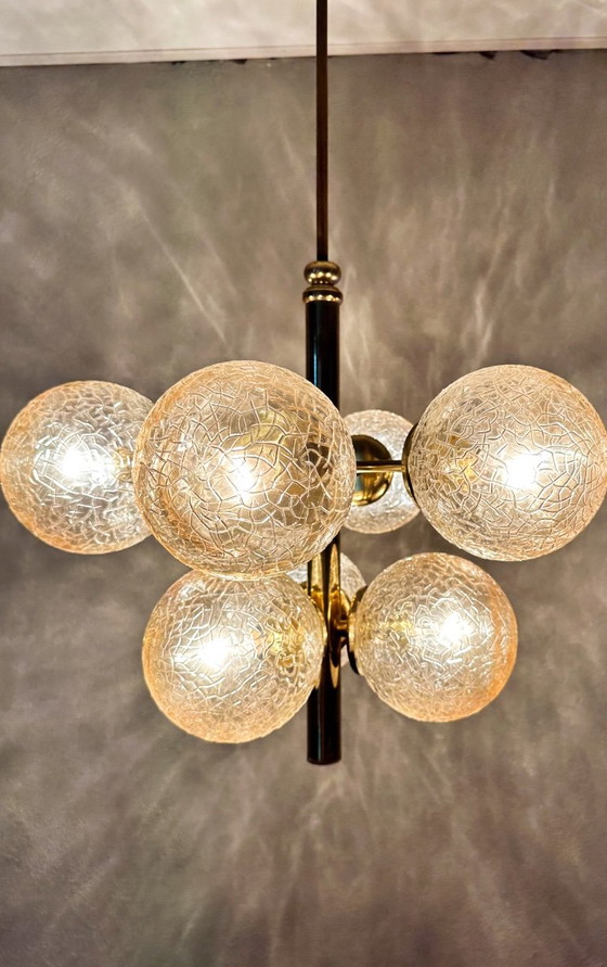 Vintage Kaiser Leuchten Sputnik – Pendant lamps, Glass, Brass (photo 12 of 14)