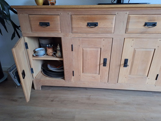 massie credenza in rovere chiaro, Credenze, Metallo, Legno, Nero (foto 4 di 6)