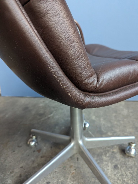 Midcentury Artifort 'Channel' Office chair -Geoffrey Harcourt – Leather, Metal (photo 11 of 12)