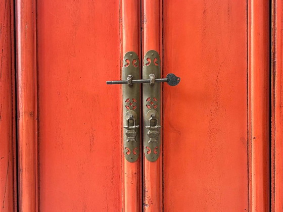 Smal Chinese Bruidskast in Rood – Vintage Lakmeubel – Opbergkast, Wood (photo 4 of 15)