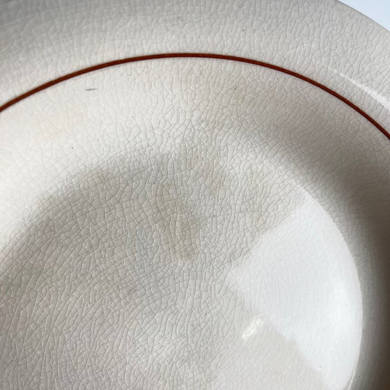 Image 1 of Set aus 6 Longwy-Halbtieftellern, frühes 20. Jahrhundert, florales Dekor