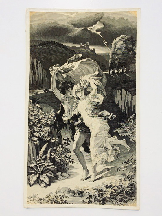 Image 1 of Paire de tissages de soie de 1900 d'après P. Auguste Cot