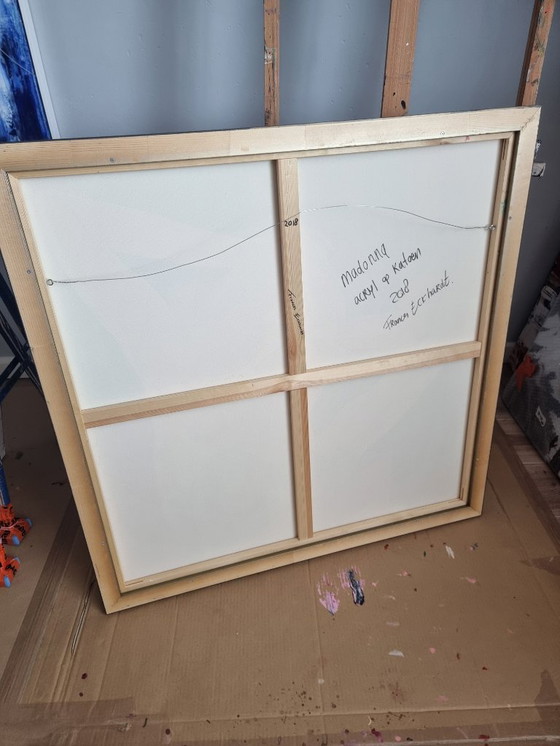 Image 1 of Frances Eckhardt - 90x90 pop art Madonna painting hand-painted artwork modern