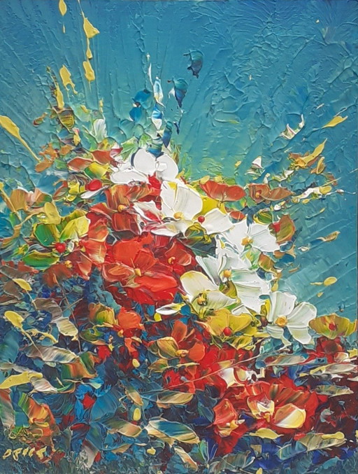 Tableau d'artiste - Janusz KIK - Fleurs 102