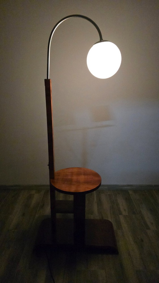 Image 1 of Lámpara de pie Art Decó de madera