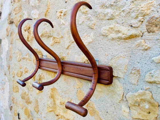 Image 1 of Bugholz, Wandhalterung, Garderobe und Hutständer von Japy Frères, ca. 20er/30er Jahre