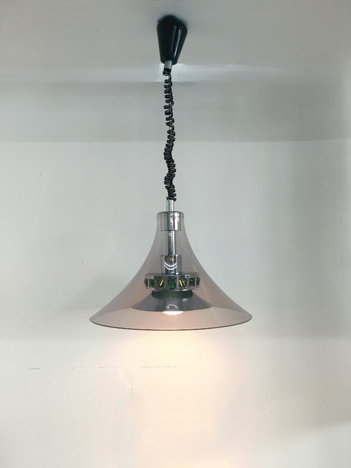 Rare Massive 1970s design pendant lamp (height adjustable)