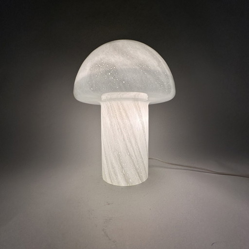 Pilz-Glastischlampe aus der Mitte des Jahrhunderts, 1970er Jahre