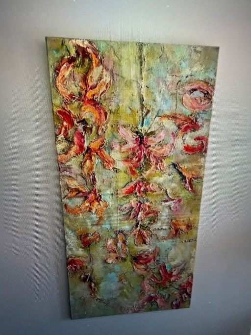 Large painting Doortje Ijpelaar 140 x 70 cm - perfect condition.