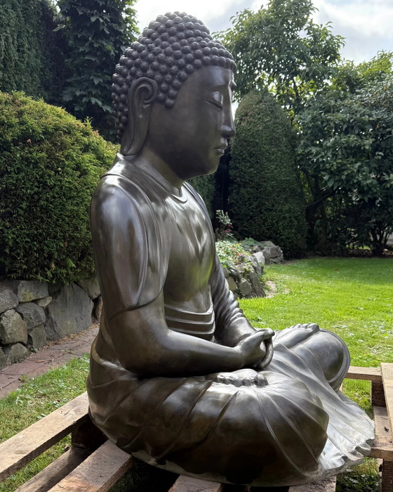 89 cm Buda Amida Japonés de Bronce – Estilo Kamakura Daibutsu – Amida Mudra XXL – Esculturas, Bronze (photo 5 of 11)