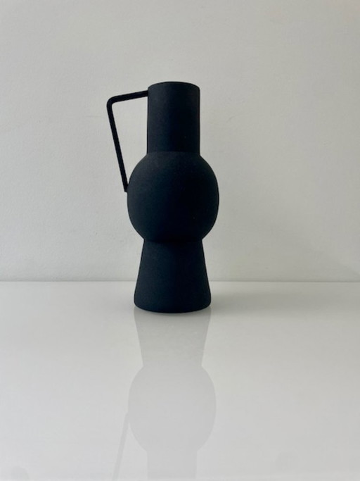 Black metal designer vase/jug – amphora shape