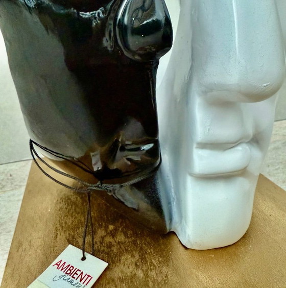 Image 1 of Modern Head Bust Statue Glamorous Environments Head Sculpture Man White