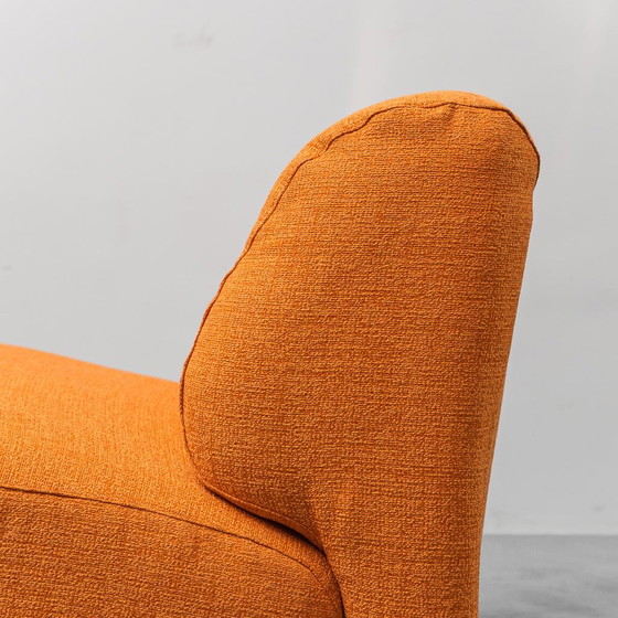 Fauteuil Lounge Vintage en Tissu Orange, Design Modernariato Années 70 – 1970 (photo 2 of 11)