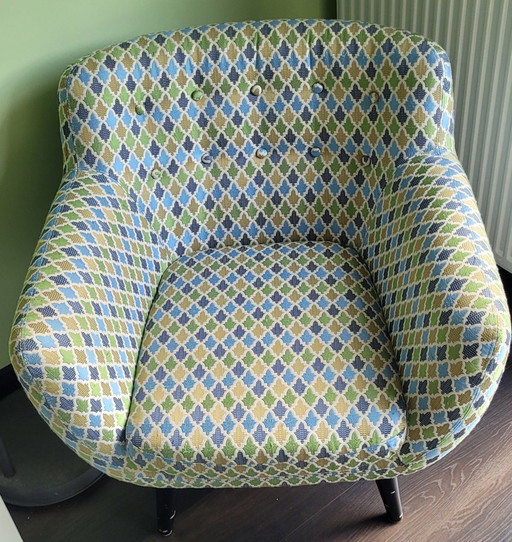 Poltrona di design con stampa orientale