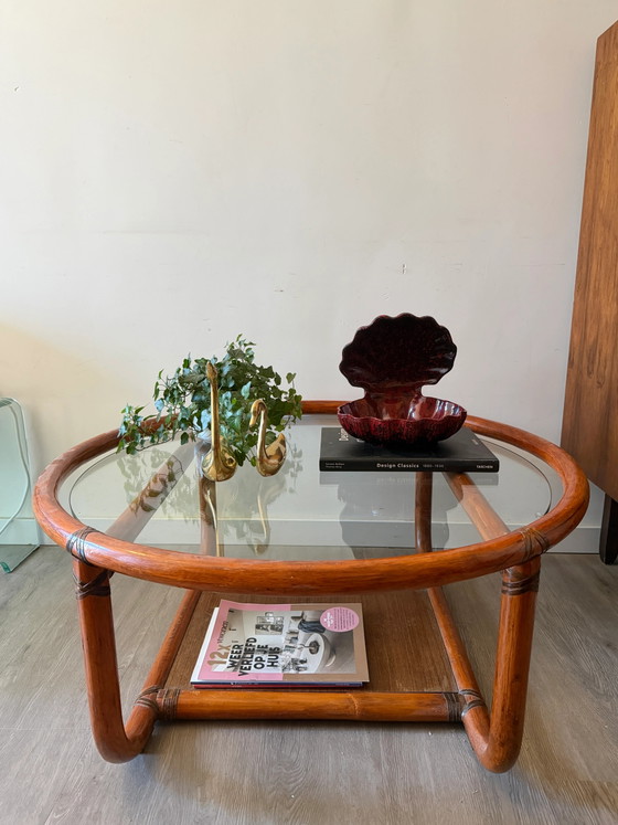 Ronde rotan salontafel Rohé – Bamboo, Rattan, Mid Century Modern (photo 3 of 8)