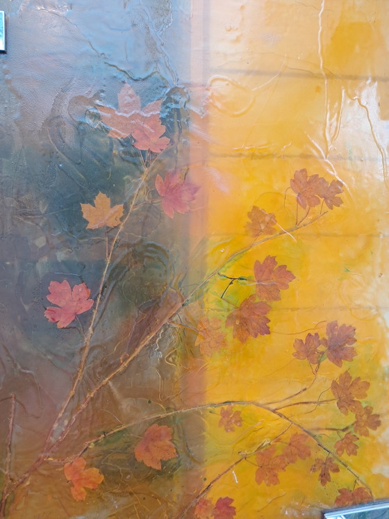Image 1 of Porte vintage Résine Branches et feuilles signée LEONARD 1980