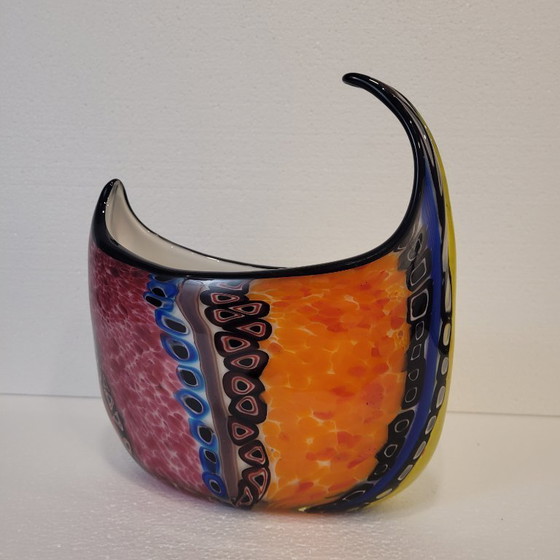 Image 1 of Millefiori half-moon decorative centerpiece, Murano glass, 90's - Italy