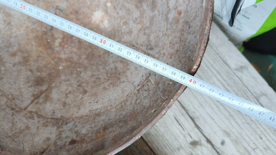 Image 1 of 2 braciere vintage in ferro battuto con padella rivettata