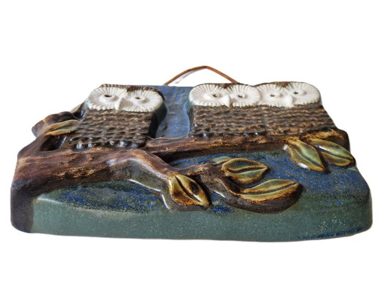 EGO Stone Gods - Piatto da parete con gufi di Willy Fischer – EGO Stengods, Decorazioni murali, Ceramic (photo 4 of 5)