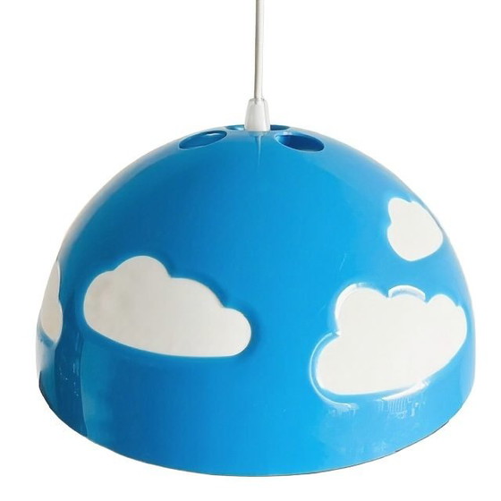 Image 1 of Lampada a sospensione Ikea Skoljig Cloud Lamp blu bianca Henrik Preutz anni '90