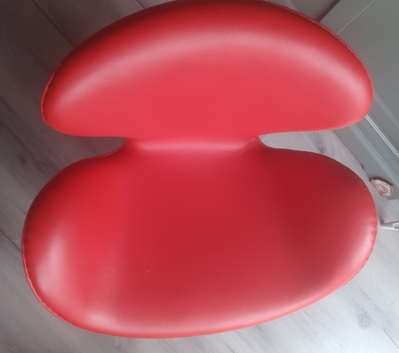 Dänisches Design Unmarkierter Leder-Schwanenstuhl Moderner Drehstuhl – Drehstühle, Metal, Leather (photo 8 of 12)