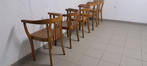 Set of 5 Bauhaus Armchairs – Bentwood Vintage Mid-Century, Gropius Style, 1940s–50s