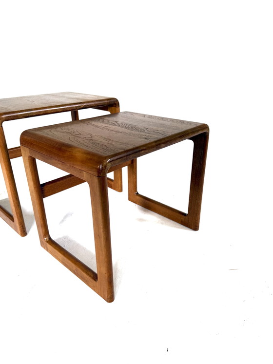 Image 1 of 2x vintage Danish teak side table, Dyrlund ‘80