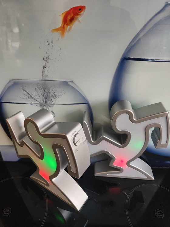 Image 1 of La Linea - Lamp after Osvaldo Cavandoli, Keith Haring - Set 2 Pieces 1990