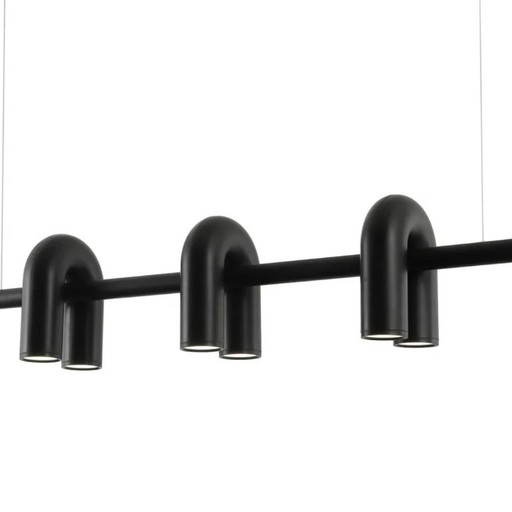 Lámpara de araña de comedor Cirkus con un diseño tubular arquitectónico moderno