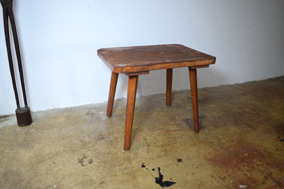 Image 1 of Antique Melk Stool Wooden Stool Vintage