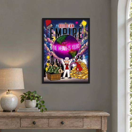 Pop Art Art Print "Build an Empire" with Monopoly Man and Scrooge McDuck, Paper, Multi Color (photo 2 of 5)