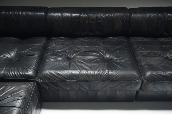 Image 1 of Stunning Vintage DS-88 Sofa in Black Leather by Team De Sede for De Sede Swiss