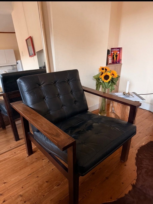 Designstoel Fritz Hansen Zwart Leder