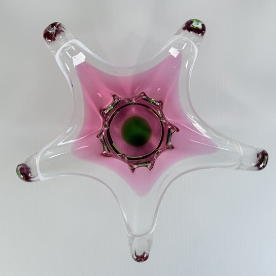 Image 1 of Grande ciotola di vetro di Boemia a forma di stella, Josef Hospodka
