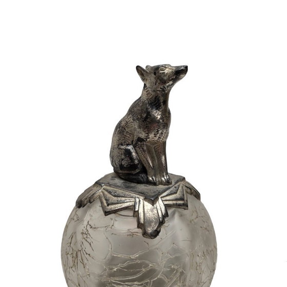 Image 1 of French Art Deco table lamp with a dog, circa 1920