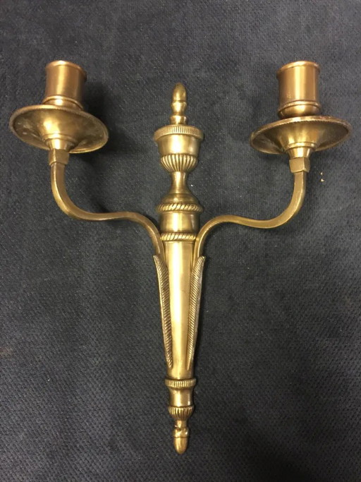 Een paar Empire wandlampen, Frankrijk, 20e eeuw – Bronze (photo 2 of 4)