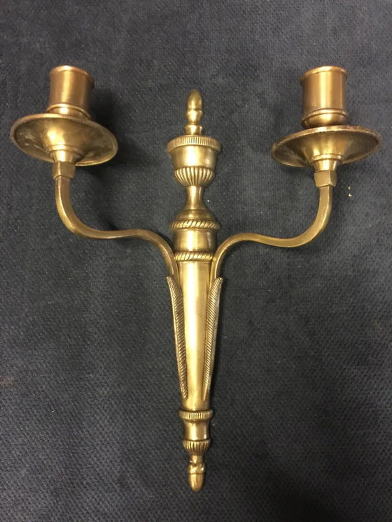 Een paar Empire wandlampen, Frankrijk, 20e eeuw – Bronze (photo 2 of 4)