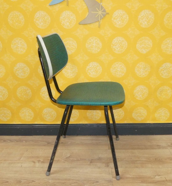 Image 1 of Chaise de cuisine des années 1960 + tabouret Métal style industriel