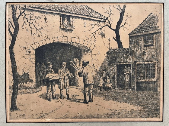 Martin Waning / Etching - Straßenmusiker – Lithographien & Drucke, Paper (photo 3 of 6)