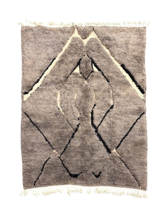 Image 1 of Tapis d'intérieur moderne en laine Mrirt 200x300 cm - Tapis berbère en laine fait main