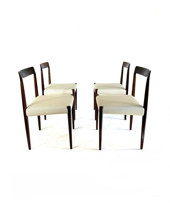 Image 1 of Set van 4 vintage eetkamerstoelen, Lübke ‘60