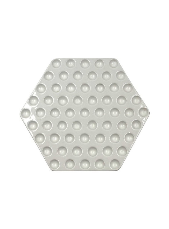 Image 1 of Assiette en céramique blanche de l'ère spatiale, Ennio Lucini, Gabbianelli Italie vers 1970