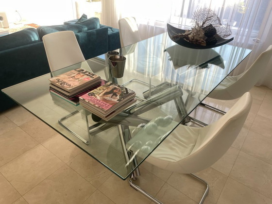 Image 1 of Minotti Van Dyck '04 240 x 120 vetro trasparente cromo (Rodolfo Dordoni)