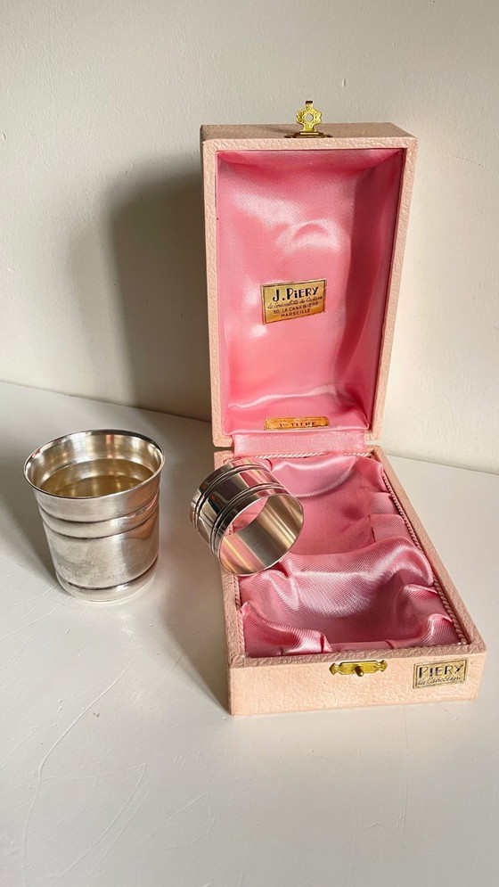 Image 1 of Silver-plated glass and napkin ring by UDNER