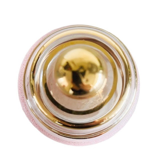 Image 1 of Artdeco polvera de cristal rosa azucarado joyero años 50